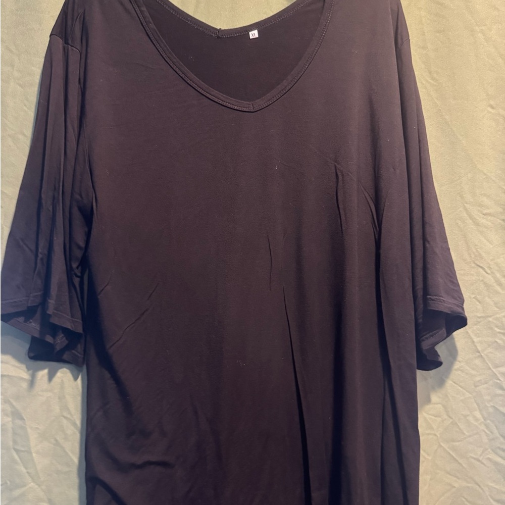 Womens Black Relaxed Short Sleeve Tee